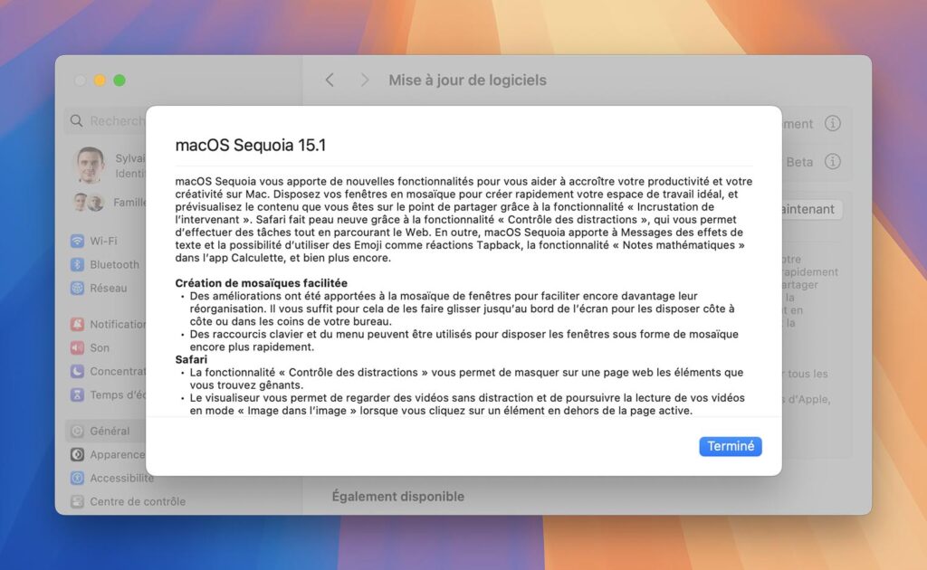 macOS 15.1 est disponible pour tout le monde