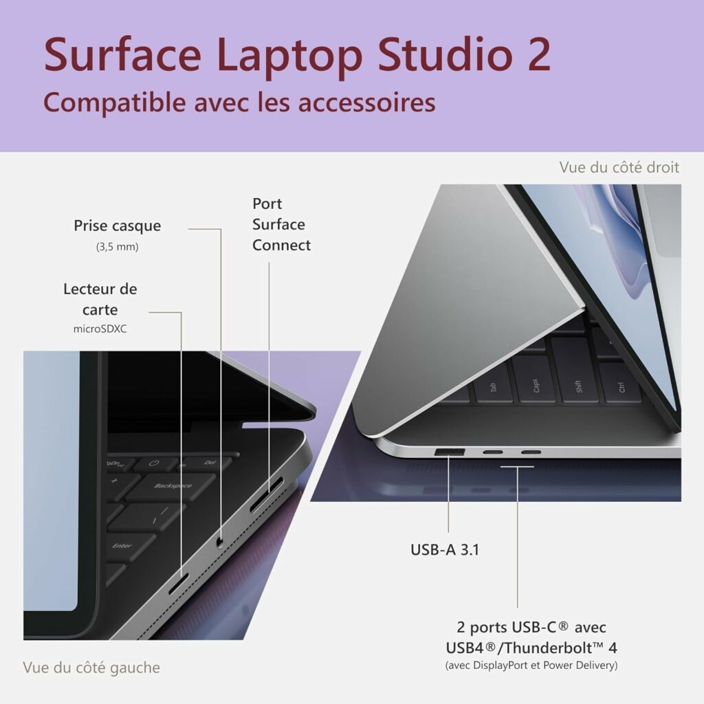 connectiques Microsoft Surface Laptop Studio 2